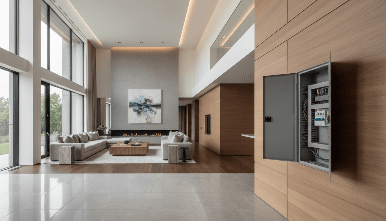 Luxury home interior with architectural lighting